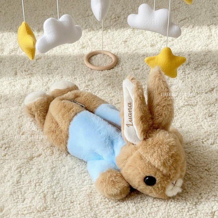 Personalized Stuffed Bunny Toy with Embroidered Name