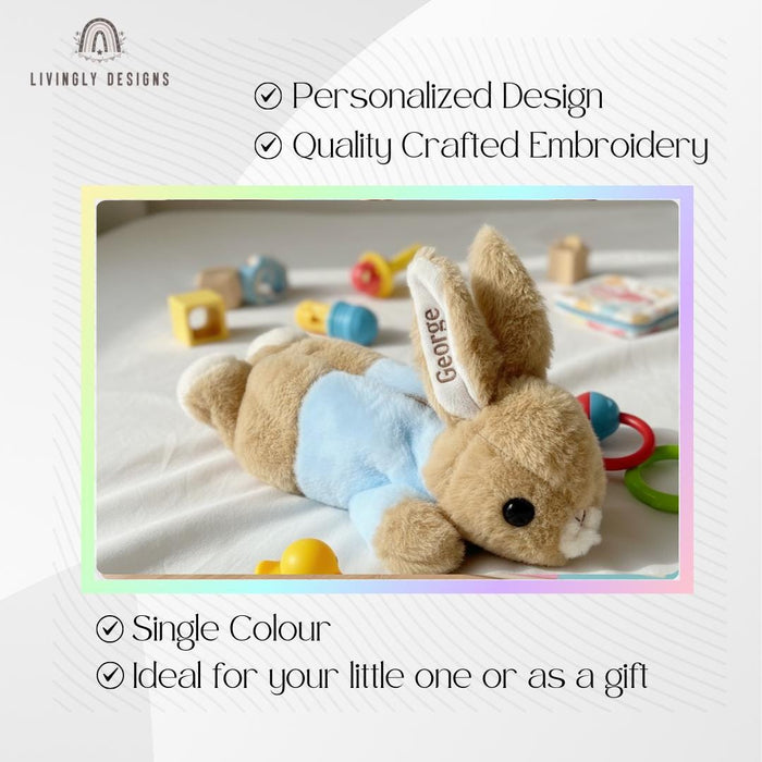 Personalized Stuffed Bunny Toy with Embroidered Name