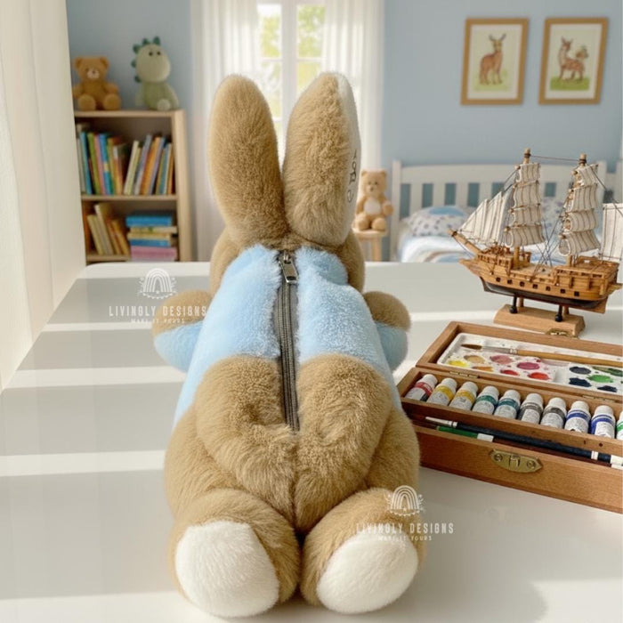 Personalized Stuffed Bunny Toy with Embroidered Name