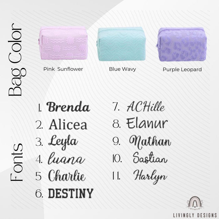 Personalized Textured Toiletry/Travel Organizer for Kids & Adults