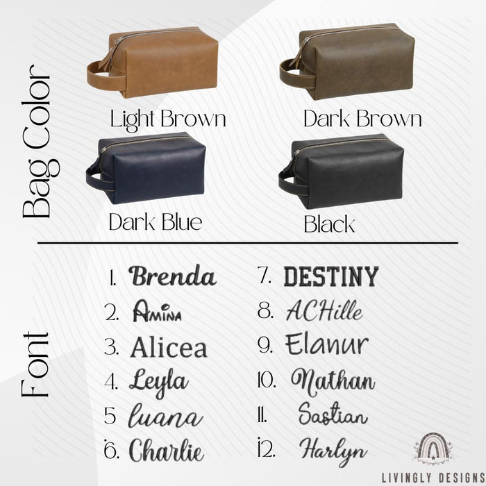 Personalized Leather Toiletry Bag for Him