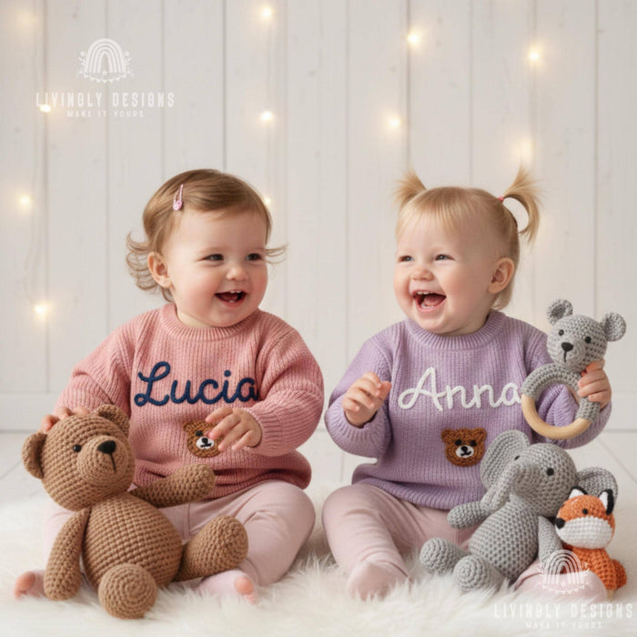 Custom Embroidered Baby & Kids Jumper with Bear