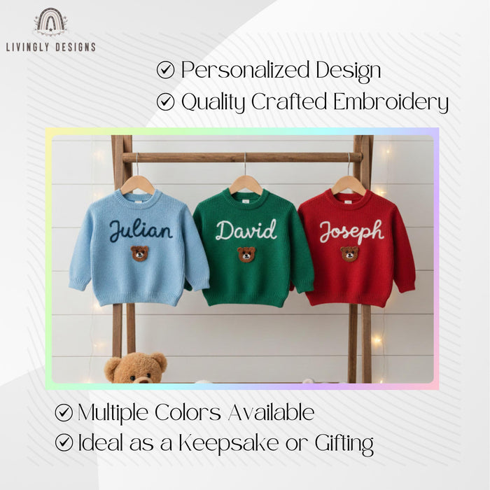 Custom Embroidered Baby & Kids Jumper with Bear