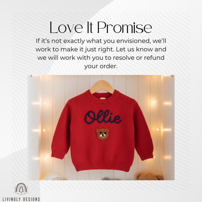 Custom Embroidered Baby & Kids Jumper with Bear