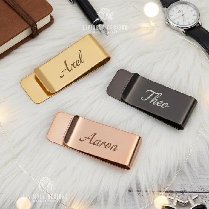 Personalized Engraved Stainless Steel Tie/Money Clip