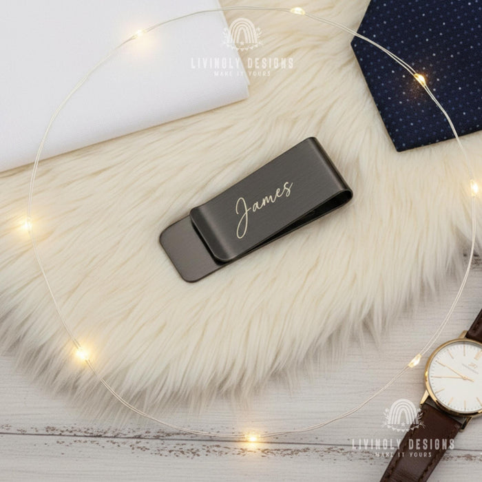 Personalized Engraved Stainless Steel Tie/Money Clip