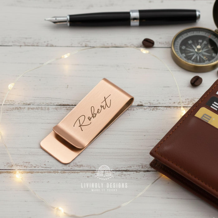 Personalized Engraved Stainless Steel Tie/Money Clip