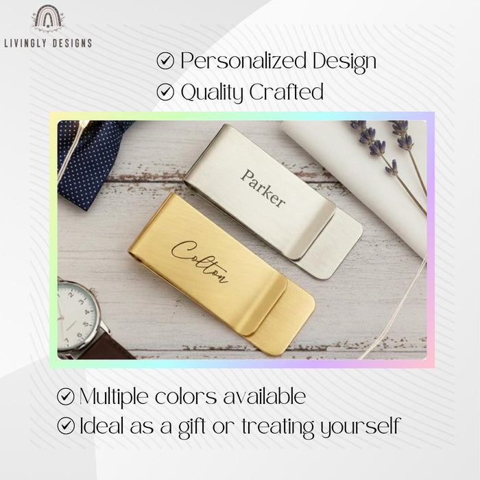 Personalized Engraved Stainless Steel Tie/Money Clip
