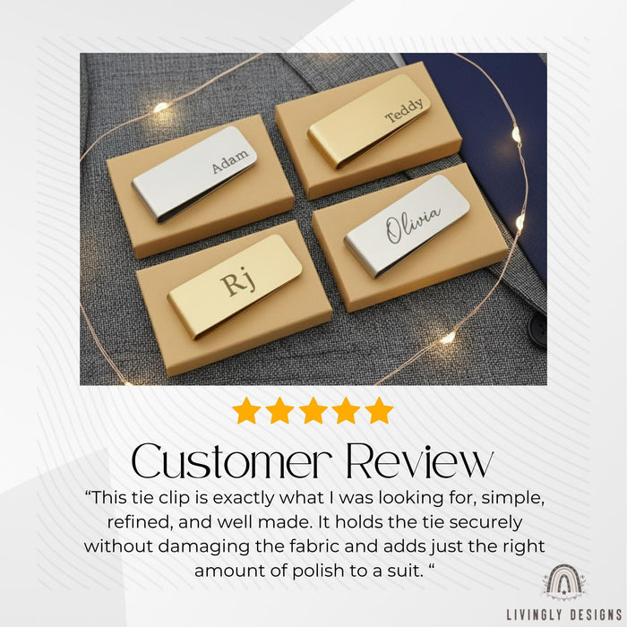 Personalized Engraved Stainless Steel Tie/Money Clip