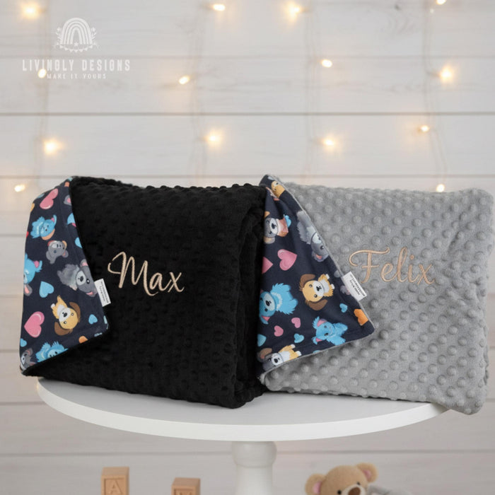 Personalized Baby Snuggle Blanket: Embroidered Name & Printed Design, Ultra-Soft Comfort Blanket for Winter