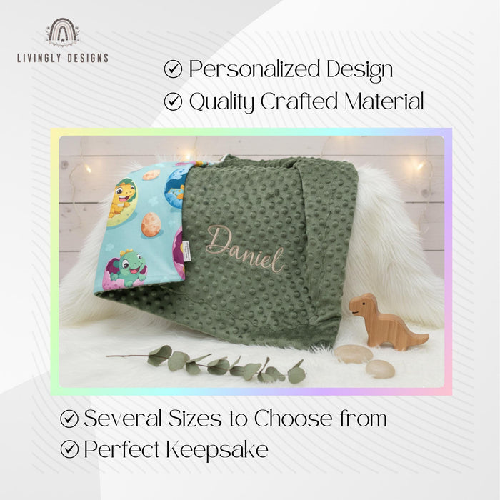 Personalized Baby Snuggle Blanket: Embroidered Name & Printed Design, Ultra-Soft Comfort Blanket for Winter