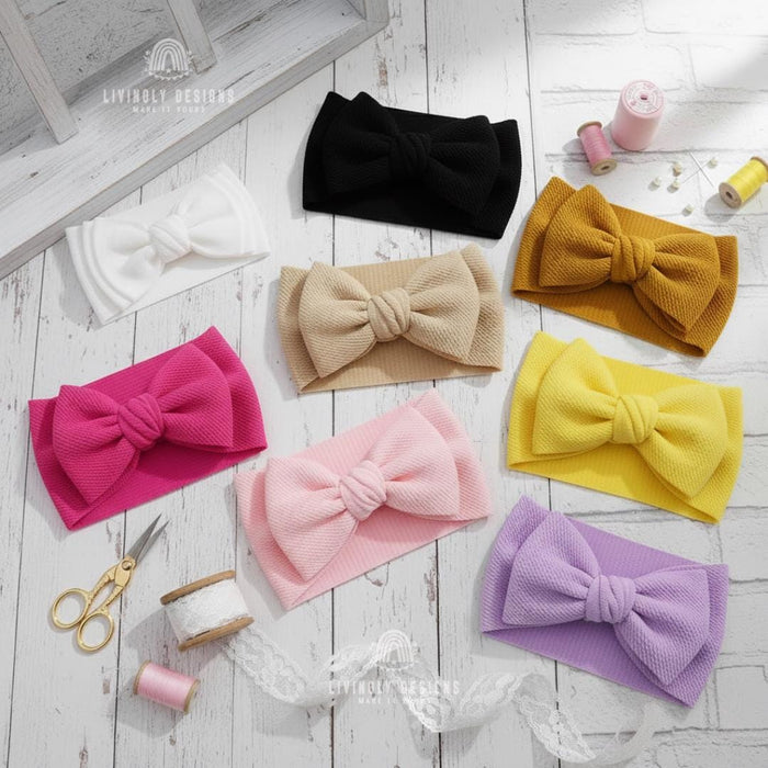 Custom Name Embroidered Baby Bow