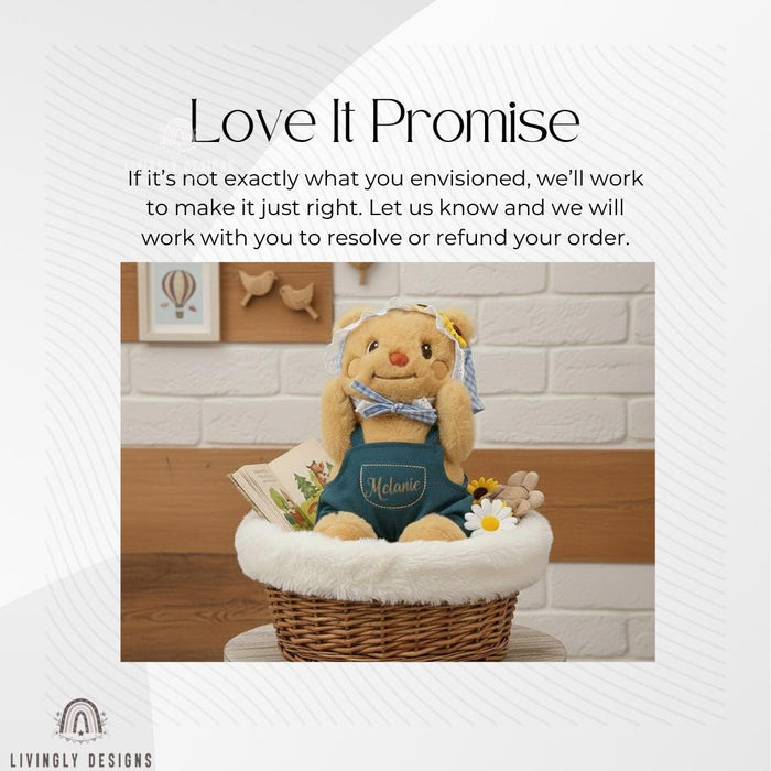 Embroidered Name Teddy Bear Plush Newborn Gift