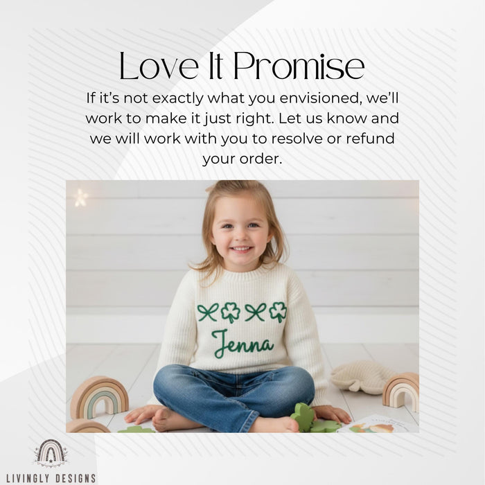 Personalized St Patrick's Day Clovers & Bows Sweater