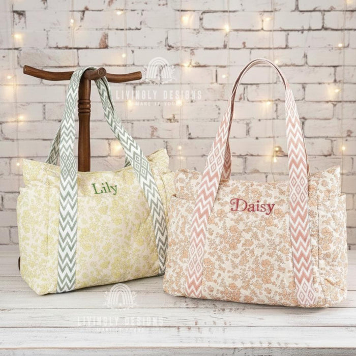 Personalized Embroidered Name Shopper Travel Tote Bag
