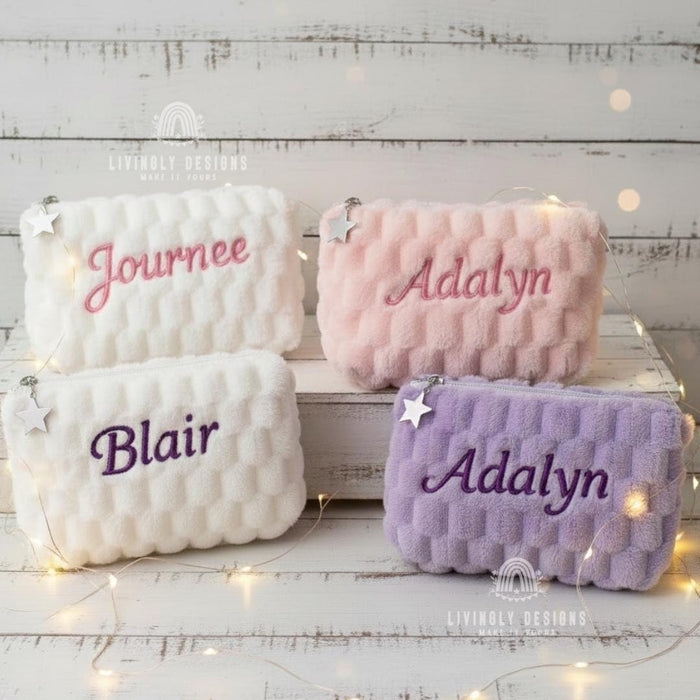 Personalized Quilted Cosmetic Organizer with Name