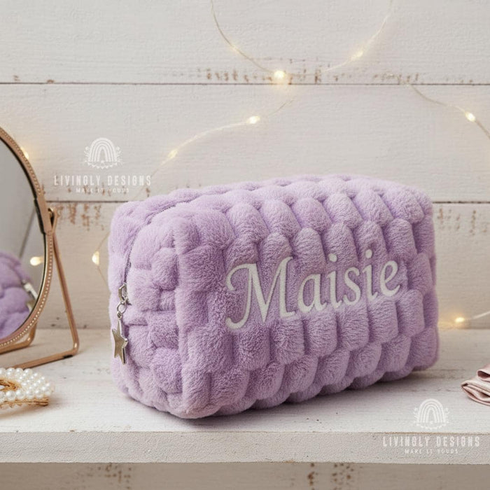 Personalized Quilted Cosmetic Organizer with Name