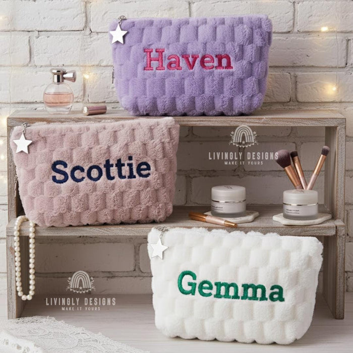 Personalized Quilted Cosmetic Organizer with Name