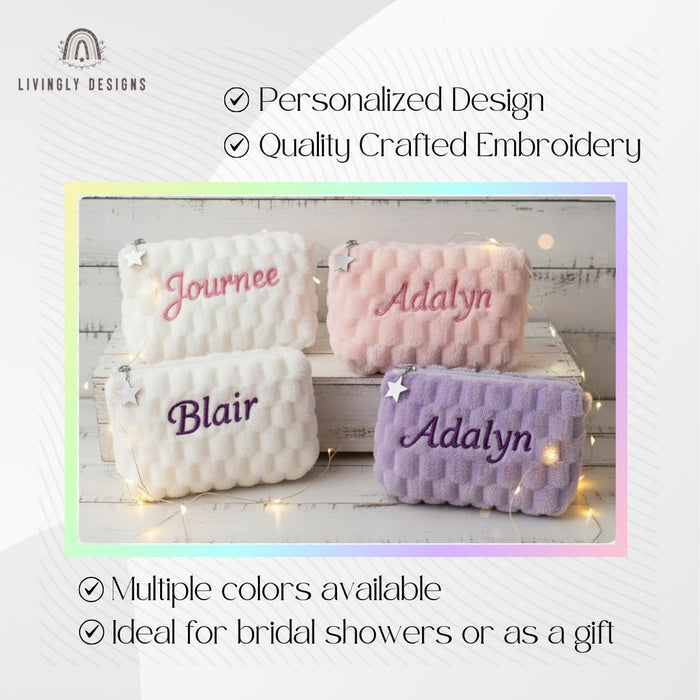 Personalized Quilted Cosmetic Organizer with Name