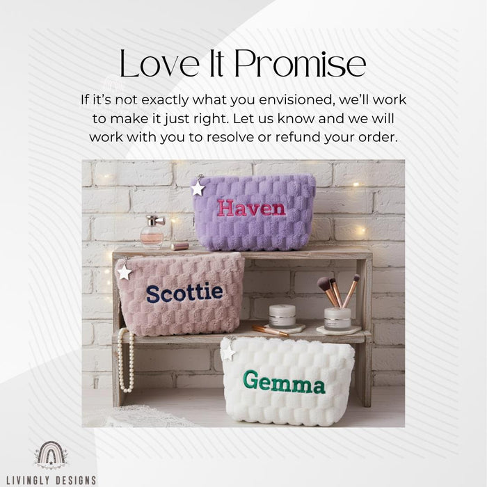 Personalized Quilted Cosmetic Organizer with Name