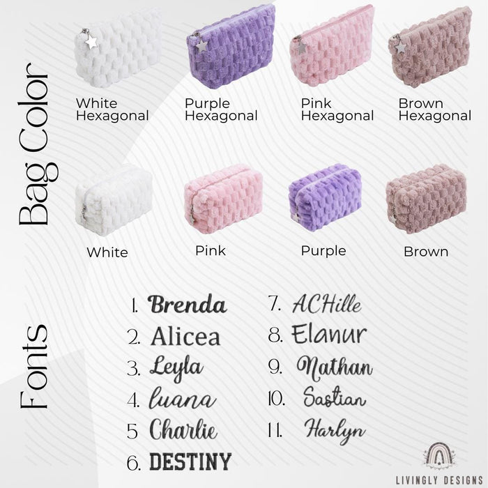 Personalized Quilted Cosmetic Organizer with Name