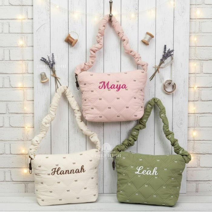 Personalized Quilted Shoulder Crossbody Bag