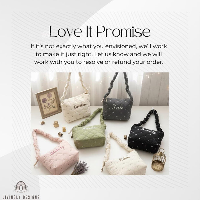 Personalized Quilted Shoulder Crossbody Bag