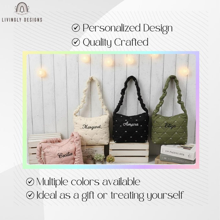 Personalized Quilted Shoulder Crossbody Bag