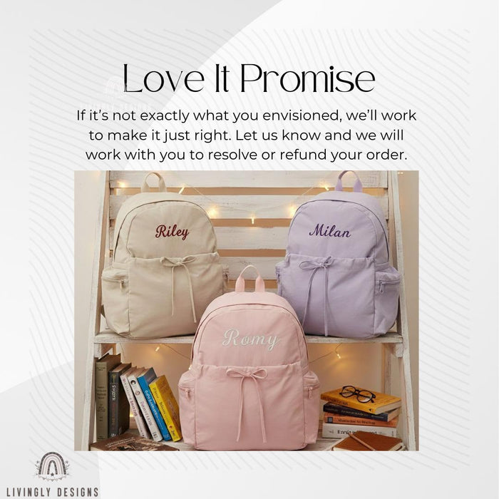 Personalized Embroidered Name Lightweight School or Travel Backpack