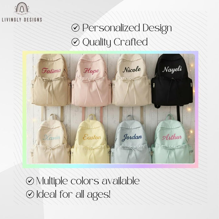 Personalized Embroidered Name Lightweight School or Travel Backpack