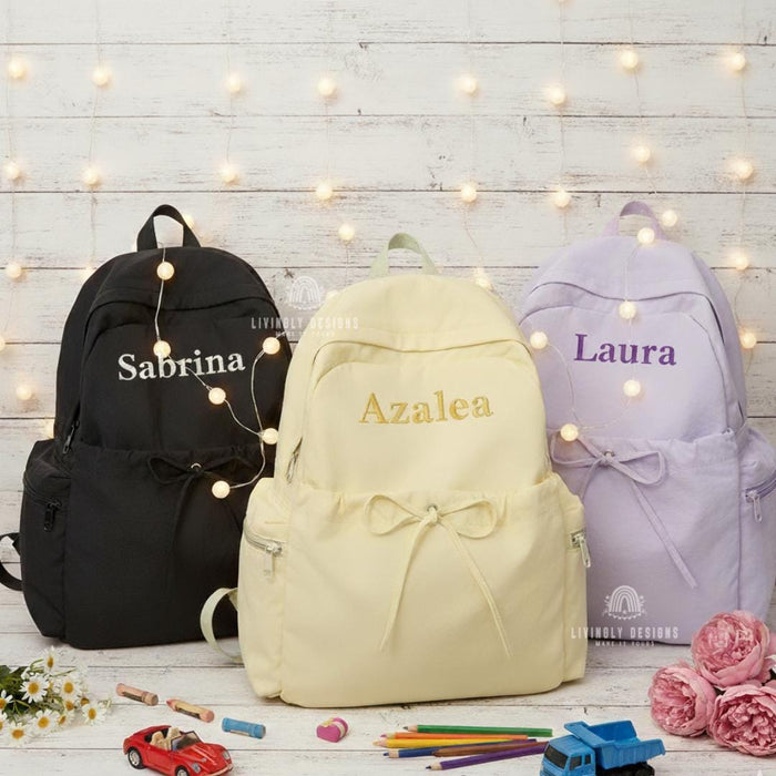 Personalized Embroidered Name Lightweight School or Travel Backpack