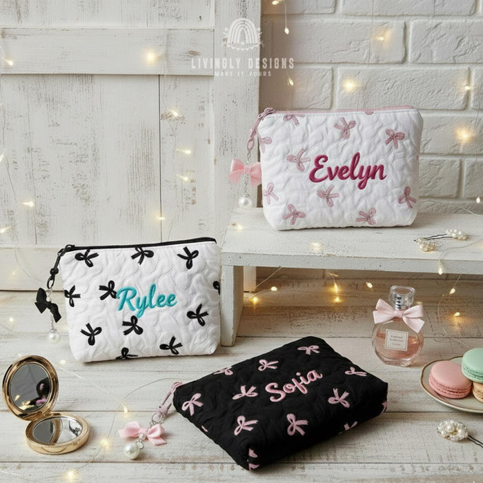 Personalized Name Makeup Bag Ribbons