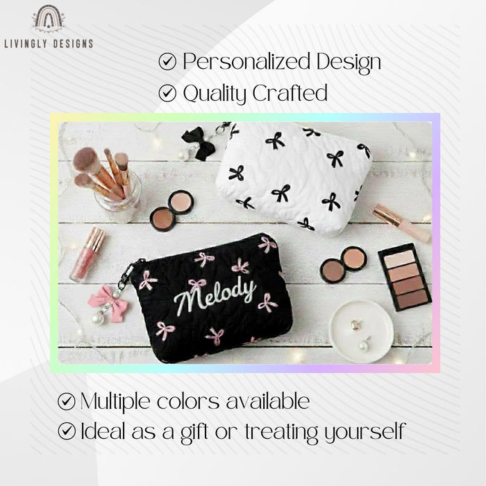 Personalized Name Makeup Bag Ribbons