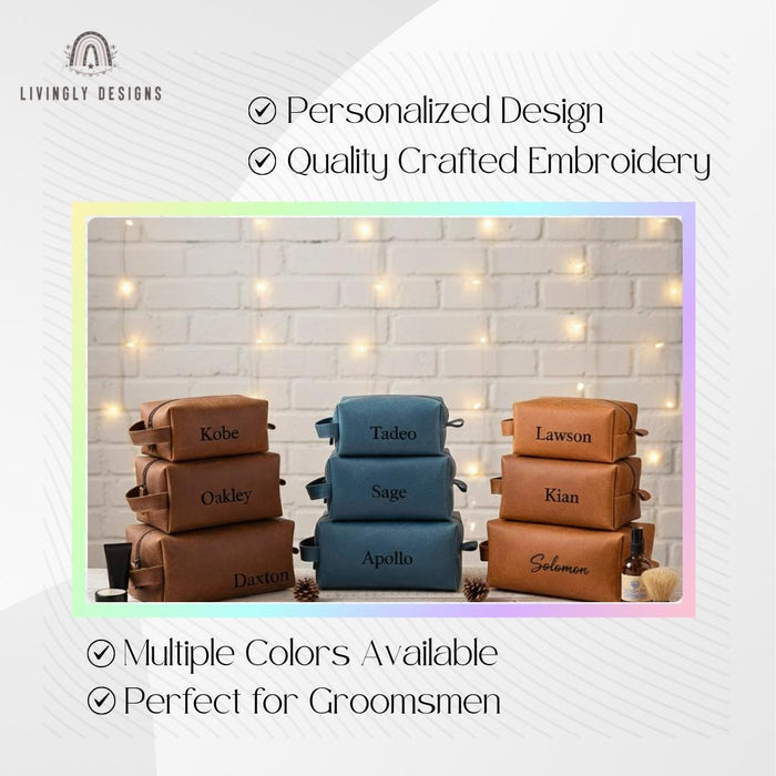 Personalized Leather Toiletry Bag for Him