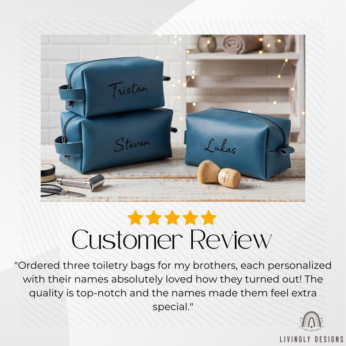 Personalized Leather Toiletry Bag for Him