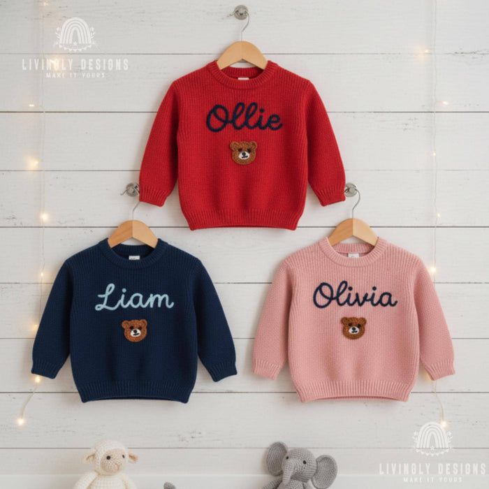 Custom Embroidered Baby & Kids Jumper with Bear