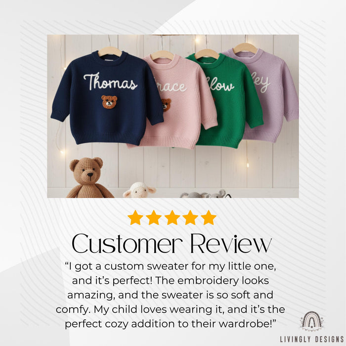 Custom Embroidered Baby & Kids Jumper with Bear