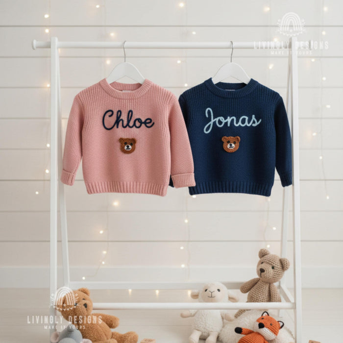 Custom Embroidered Baby & Kids Jumper with Bear
