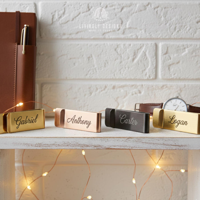 Personalized Engraved Stainless Steel Tie/Money Clip