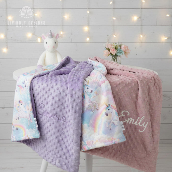 Personalized Baby Snuggle Blanket: Embroidered Name & Printed Design, Ultra-Soft Comfort Blanket for Winter