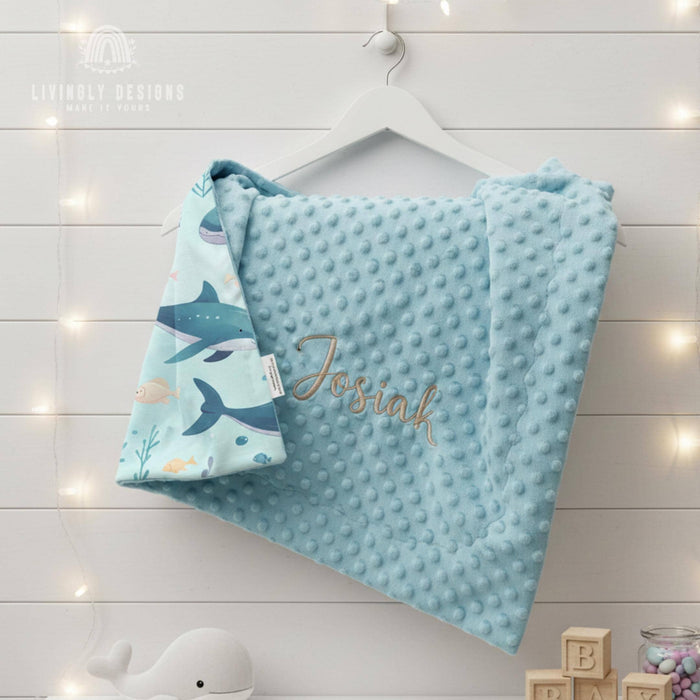 Personalized Baby Snuggle Blanket: Embroidered Name & Printed Design, Ultra-Soft Comfort Blanket for Winter