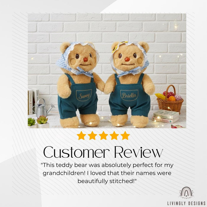 Embroidered Name Teddy Bear Plush Newborn Gift
