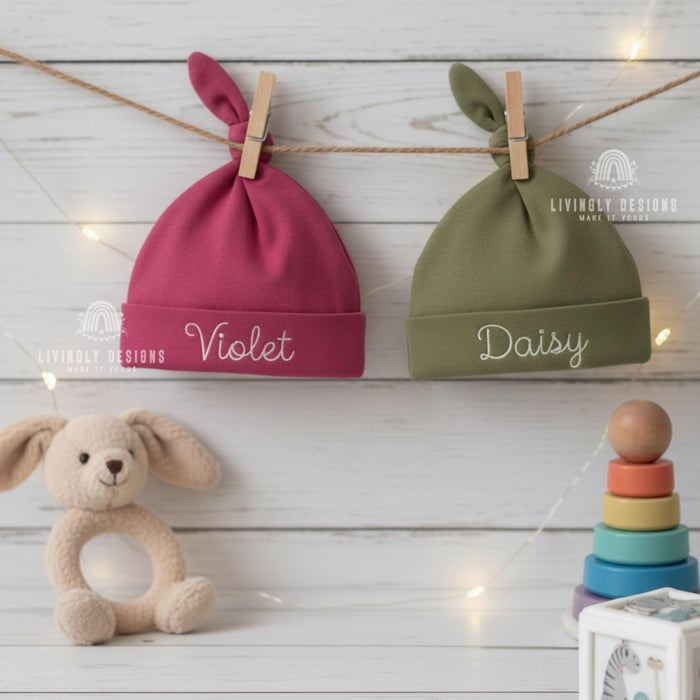 Personalized Baby Beanie Knot Hat