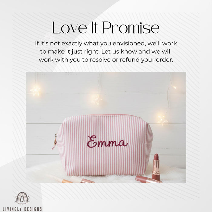 Personalized Stripped Makeup and Travel Organizer