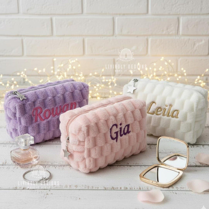 Personalized Quilted Cosmetic Organizer with Name