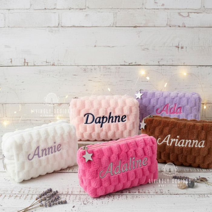Personalized Quilted Cosmetic Organizer with Name
