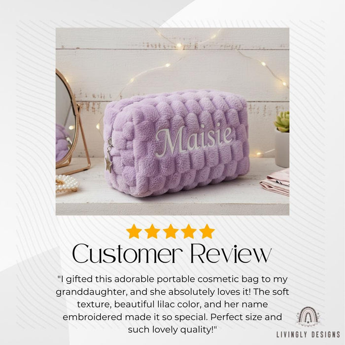 Personalized Quilted Cosmetic Organizer with Name