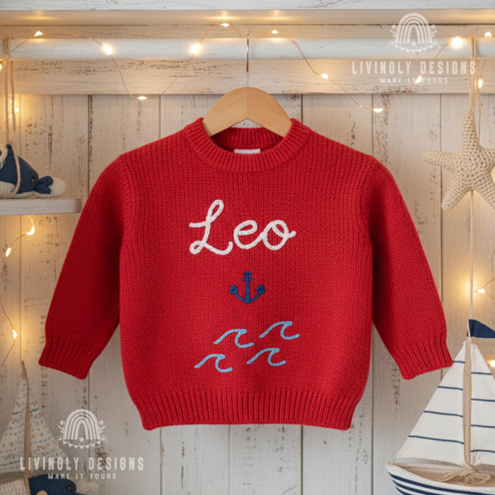 Custom Name Ocean & Nautical Themed Sweater