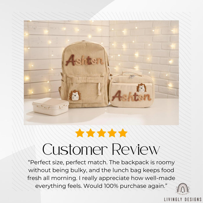 Custom Name Kids Lunch Bag & Backpack Set