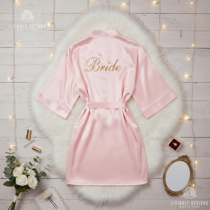 Personalized Name/Title Bridal Party Silk Robes